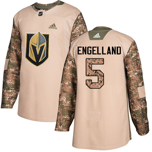 Men's Adidas Vegas Golden Knights #5 Deryk Engelland Authentic Camo Veterans Day Practice NHL Jersey