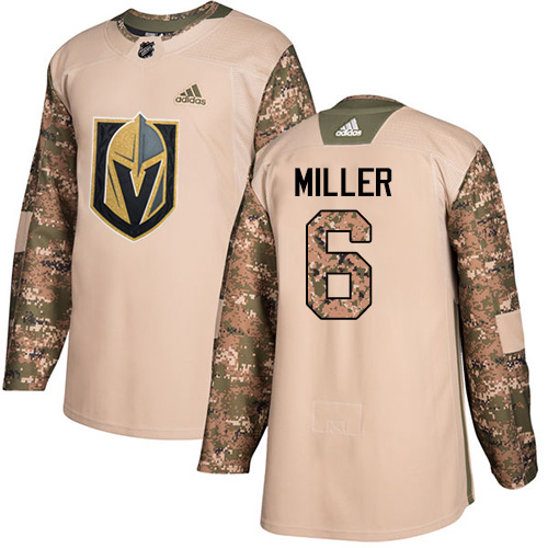 Men's Adidas Vegas Golden Knights #6 Colin Miller Authentic Camo Veterans Day Practice NHL Jersey