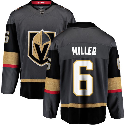 Men's Vegas Golden Knights #6 Colin Miller Authentic Black Home Fanatics Branded Breakaway NHL Jersey