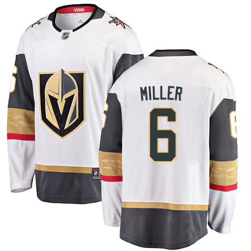 Men's Vegas Golden Knights #6 Colin Miller Authentic White Away Fanatics Branded Breakaway NHL Jersey