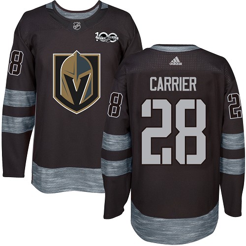Men's Adidas Vegas Golden Knights #28 William Carrier Authentic Black 1917-2017 100th Anniversary NHL Jersey