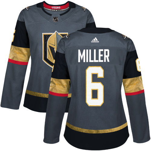 Women's Adidas Vegas Golden Knights #6 Colin Miller Premier Gray Home NHL Jersey