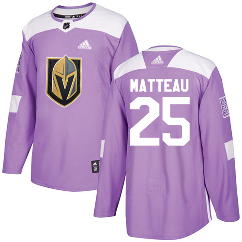 Men's Adidas Vegas Golden Knights #25 Stefan Matteau Authentic Purple Fights Cancer Practice NHL Jersey