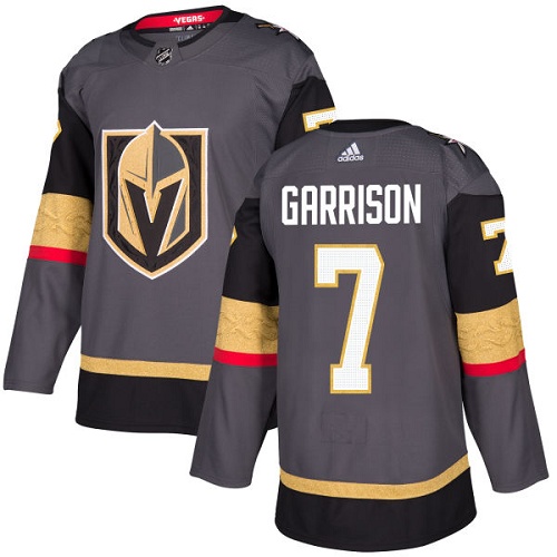 Men's Adidas Vegas Golden Knights #7 Jason Garrison Authentic Gray Home NHL Jersey