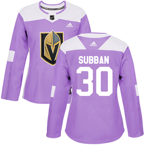 Women's Adidas Vegas Golden Knights #30 Malcolm Subban Authentic Purple Fights Cancer Practice NHL Jersey