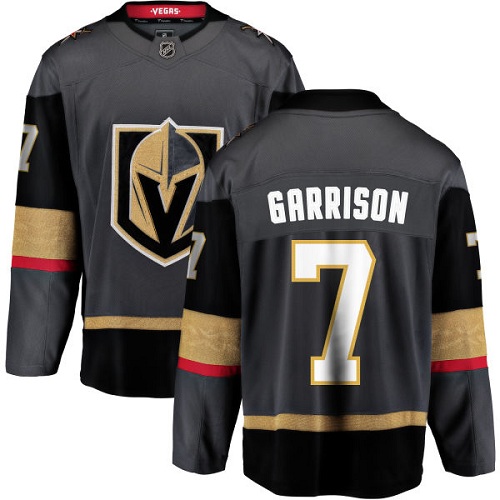 Men's Vegas Golden Knights #7 Jason Garrison Authentic Black Home Fanatics Branded Breakaway NHL Jersey