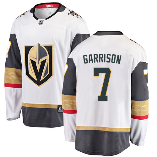 Men's Vegas Golden Knights #7 Jason Garrison Authentic White Away Fanatics Branded Breakaway NHL Jersey