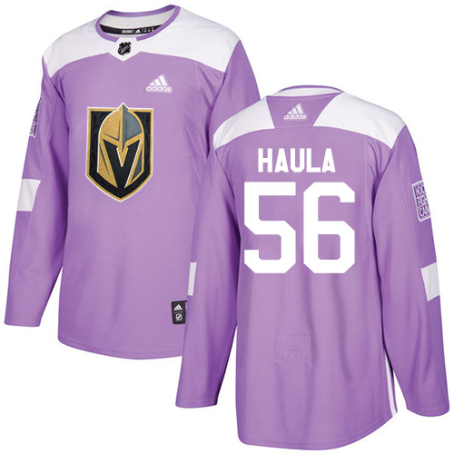 Youth Adidas Vegas Golden Knights #56 Erik Haula Authentic Purple Fights Cancer Practice NHL Jersey