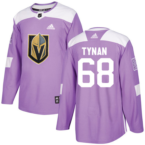 Men's Adidas Vegas Golden Knights #68 T.J. Tynan Authentic Purple Fights Cancer Practice NHL Jersey