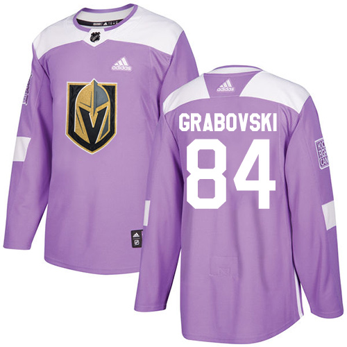Men's Adidas Vegas Golden Knights #84 Mikhail Grabovski Authentic Purple Fights Cancer Practice NHL Jersey