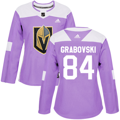 Women's Adidas Vegas Golden Knights #84 Mikhail Grabovski Authentic Purple Fights Cancer Practice NHL Jersey