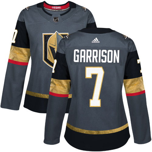 Women's Adidas Vegas Golden Knights #7 Jason Garrison Authentic Gray Home NHL Jersey