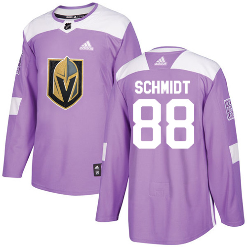 Men's Adidas Vegas Golden Knights #88 Nate Schmidt Authentic Purple Fights Cancer Practice NHL Jersey