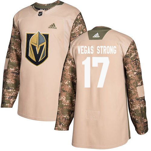 Youth Adidas Vegas Golden Knights #17 Vegas Strong Authentic Camo Veterans Day Practice NHL Jersey