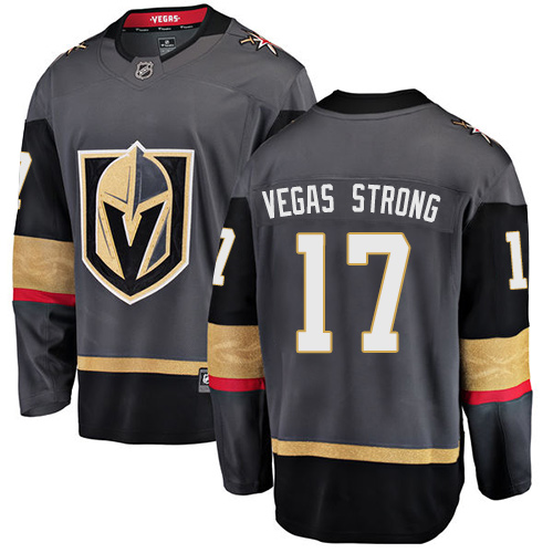 Youth Vegas Golden Knights #17 Vegas Strong Authentic Black Home Fanatics Branded Breakaway NHL Jersey