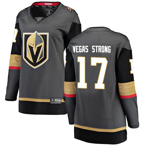 Women's Vegas Golden Knights #17 Vegas Strong Authentic Black Home Fanatics Branded Breakaway NHL Jersey