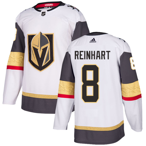 Women's Adidas Vegas Golden Knights #8 Griffin Reinhart Authentic White Away NHL Jersey