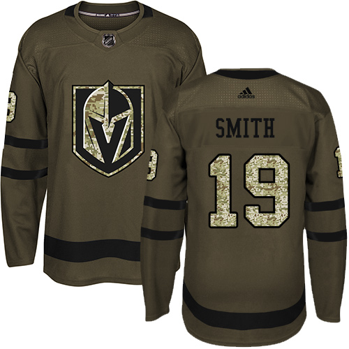 Men's Adidas Vegas Golden Knights #19 Reilly Smith Authentic Green Salute to Service NHL Jersey