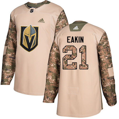 Youth Adidas Vegas Golden Knights #21 Cody Eakin Authentic Camo Veterans Day Practice NHL Jersey