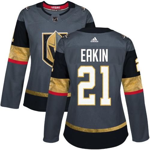 Women's Adidas Vegas Golden Knights #21 Cody Eakin Premier Gray Home NHL Jersey