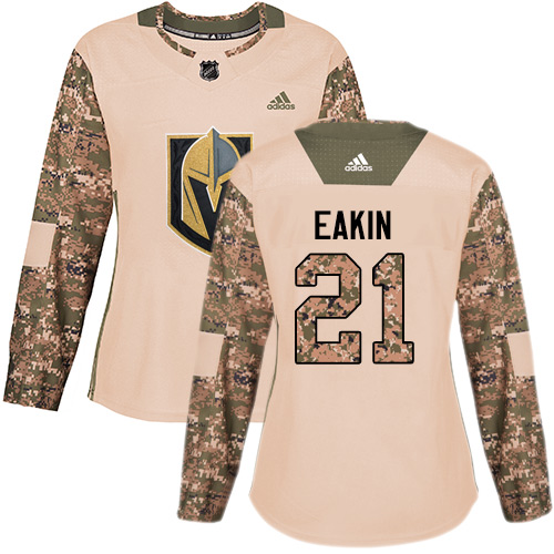 Women's Adidas Vegas Golden Knights #21 Cody Eakin Authentic Camo Veterans Day Practice NHL Jersey
