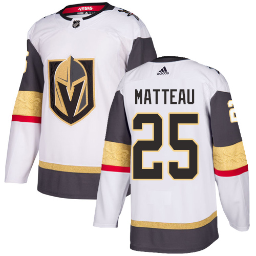 Men's Adidas Vegas Golden Knights #25 Stefan Matteau Authentic White Away NHL Jersey