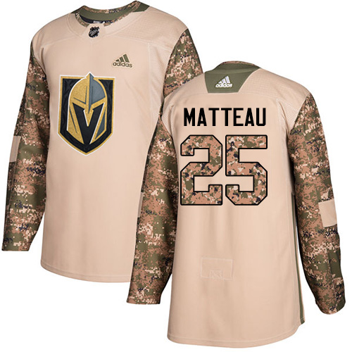 Men's Adidas Vegas Golden Knights #25 Stefan Matteau Authentic Camo Veterans Day Practice NHL Jersey