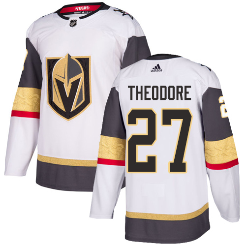 Men's Adidas Vegas Golden Knights #27 Shea Theodore Authentic White Away NHL Jersey