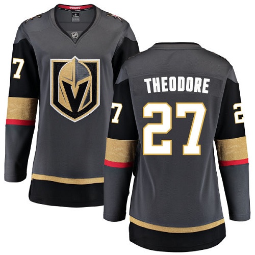 Women's Vegas Golden Knights #27 Shea Theodore Authentic Black Home Fanatics Branded Breakaway NHL Jersey