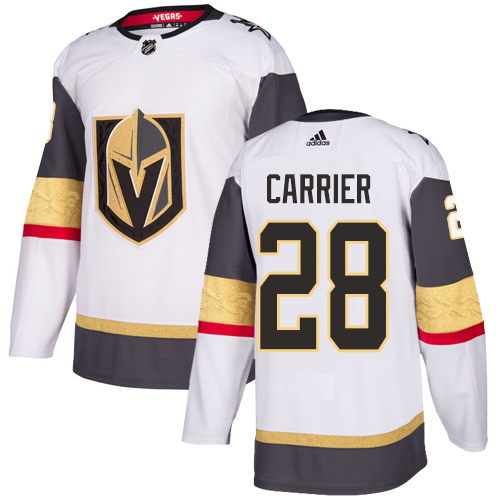 Men's Adidas Vegas Golden Knights #28 William Carrier Authentic White Away NHL Jersey