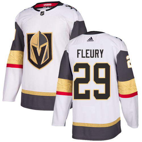 Men's Adidas Vegas Golden Knights #29 Marc-Andre Fleury Authentic White Away NHL Jersey