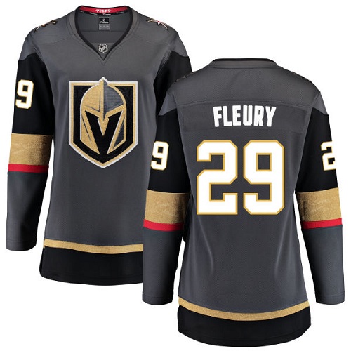 Women's Vegas Golden Knights #29 Marc-Andre Fleury Authentic Black Home Fanatics Branded Breakaway NHL Jersey