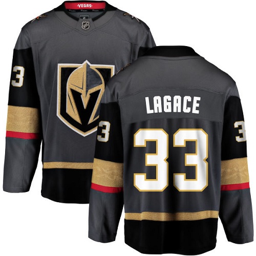 Men's Vegas Golden Knights #33 Maxime Lagace Authentic Black Home Fanatics Branded Breakaway NHL Jersey