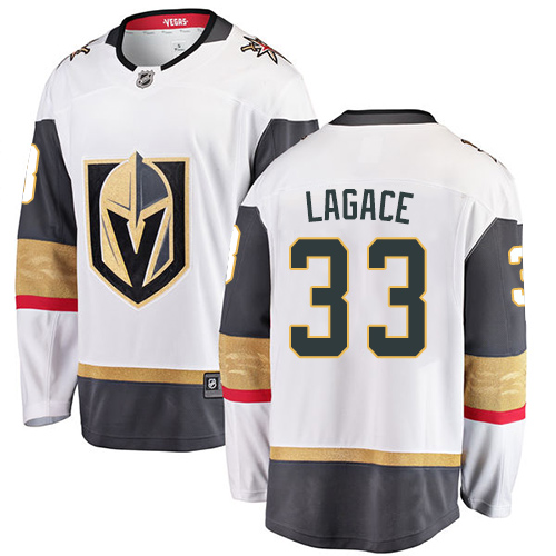 Youth Vegas Golden Knights #33 Maxime Lagace Authentic White Away Fanatics Branded Breakaway NHL Jersey