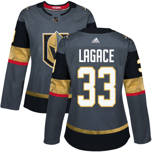 Women's Adidas Vegas Golden Knights #33 Maxime Lagace Authentic Gray Home NHL Jersey