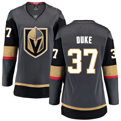 Women's Vegas Golden Knights #37 Reid Duke Authentic Black Home Fanatics Branded Breakaway NHL Jersey