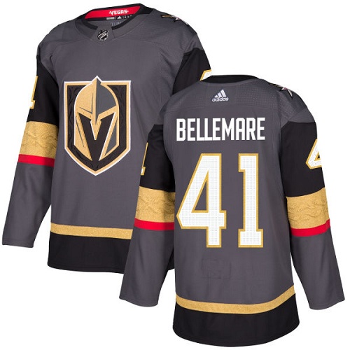 Men's Adidas Vegas Golden Knights #41 Pierre-Edouard Bellemare Authentic Gray Home NHL Jersey