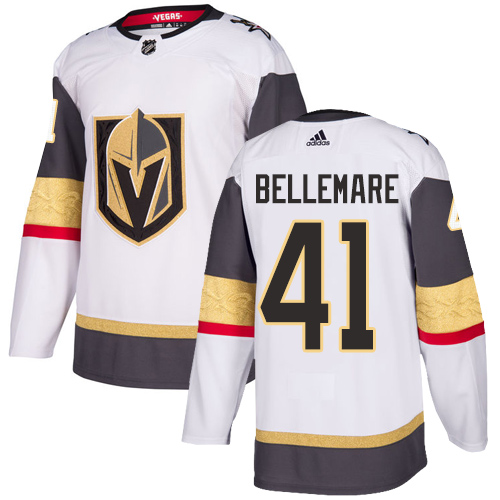 Youth Adidas Vegas Golden Knights #41 Pierre-Edouard Bellemare Authentic White Away NHL Jersey