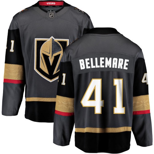 Youth Vegas Golden Knights #41 Pierre-Edouard Bellemare Authentic Black Home Fanatics Branded Breakaway NHL Jersey