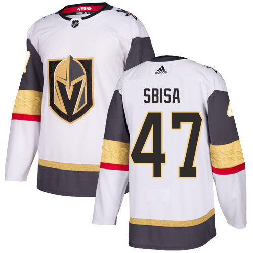 Men's Adidas Vegas Golden Knights #47 Luca Sbisa Authentic White Away NHL Jersey