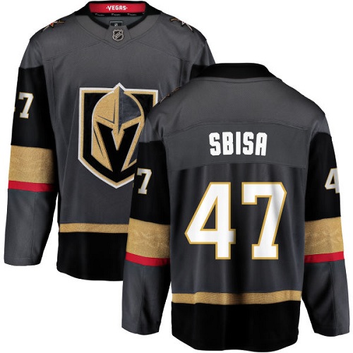 Youth Vegas Golden Knights #47 Luca Sbisa Authentic Black Home Fanatics Branded Breakaway NHL Jersey