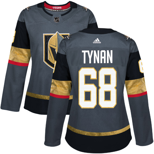 Women's Adidas Vegas Golden Knights #68 T.J. Tynan Authentic Gray Home NHL Jersey