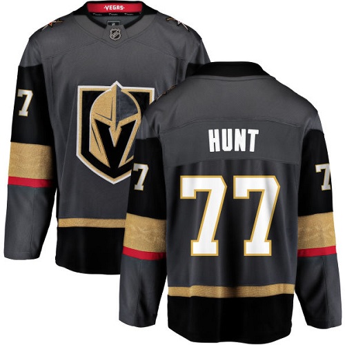 Men's Vegas Golden Knights #77 Brad Hunt Authentic Black Home Fanatics Branded Breakaway NHL Jersey