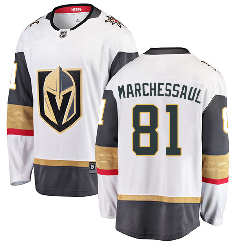 Men's Vegas Golden Knights #81 Jonathan Marchessault Authentic White Away Fanatics Branded Breakaway NHL Jersey