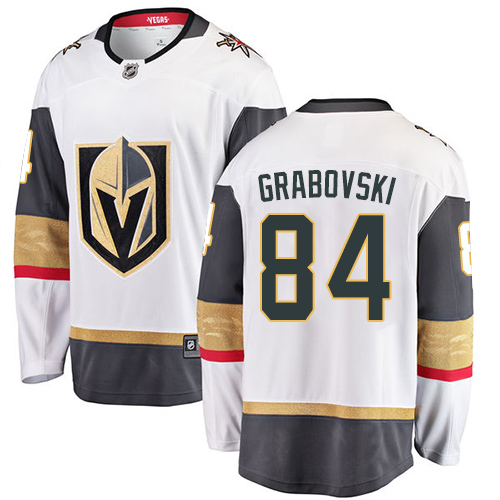 Youth Vegas Golden Knights #84 Mikhail Grabovski Authentic White Away Fanatics Branded Breakaway NHL Jersey