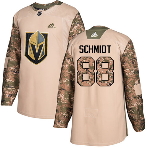 Men's Adidas Vegas Golden Knights #88 Nate Schmidt Authentic Camo Veterans Day Practice NHL Jersey
