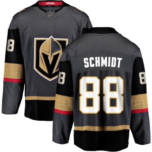 Youth Vegas Golden Knights #88 Nate Schmidt Authentic Black Home Fanatics Branded Breakaway NHL Jersey