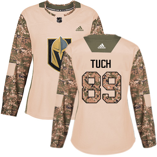 Women's Adidas Vegas Golden Knights #89 Alex Tuch Authentic Camo Veterans Day Practice NHL Jersey