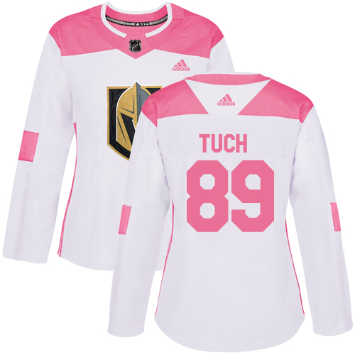 Women's Adidas Vegas Golden Knights #89 Alex Tuch Authentic White/Pink Fashion NHL Jersey