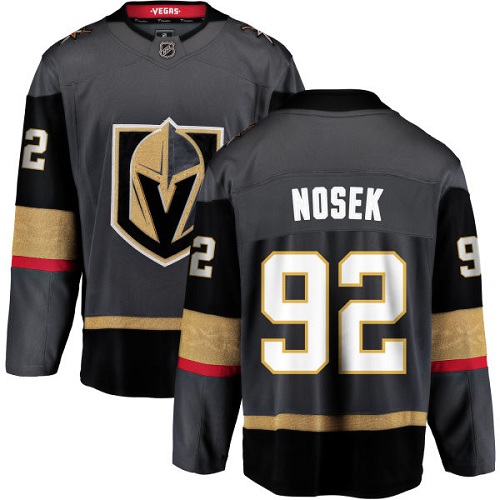 Youth Vegas Golden Knights #92 Tomas Nosek Authentic Black Home Fanatics Branded Breakaway NHL Jersey
